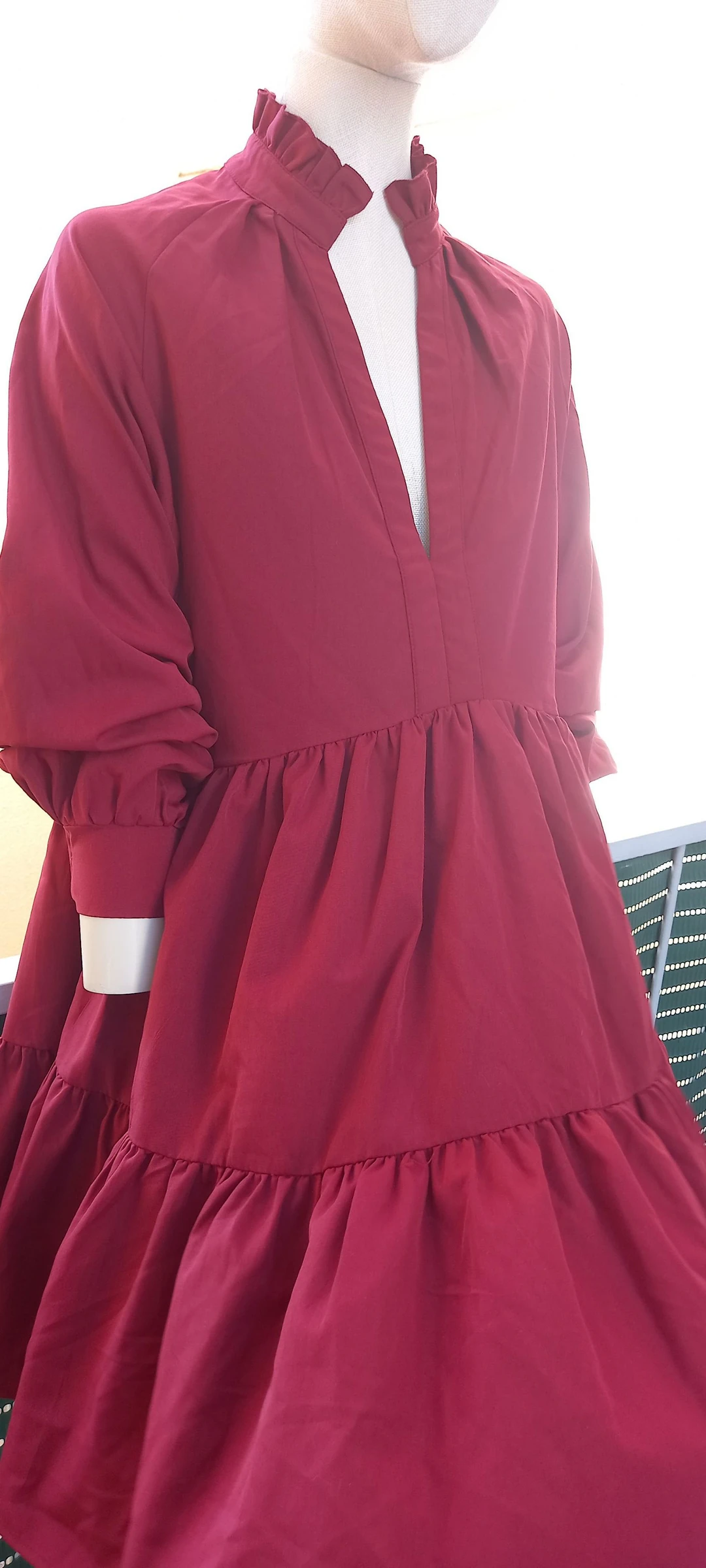 Chique bordeaux jurk S – photo 9